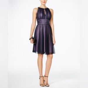 Elegant Purple Sleeveless Dress